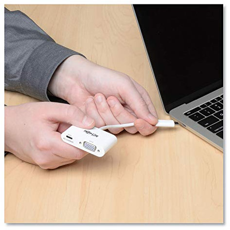 Tripp Lite U444-06N-DVI-AM Adaptateur Carte Graphique Externe USB 3.1 Gen 1 vers DVI DisplayPort Mode Alternatif Dual/Multi-Moniteur, USB-C vers DVI, 1080p VGA + Port de Chargement