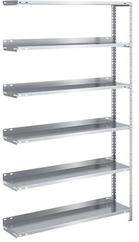hofe | Akten-Schraubregal | VErzinkt | Regalhöhe 1850 MM | Anbauregal | Breite x Tiefe 1000 x 300 MM
