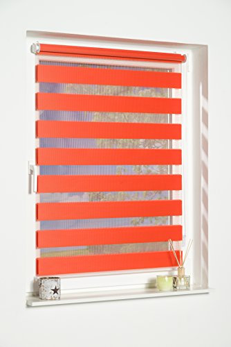 K-home Klemmfix Doppelrollo Andorra ohne Bohren Apricot 40 x 150 cm (B x L)