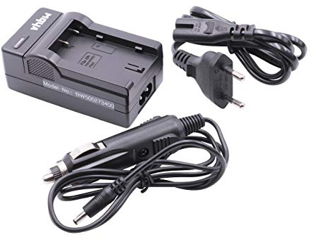 vhbw Ladegerät Ladekabel Netzteil mit Kfz-Lader kompatibel mit Sony DSC-P1, DSC-P20, DSC-P30, DSC-P50, DSC-P55 Ersatz für NP-F10, NP-FM10. | NP-FS30, NP-FS31, NP-FS33 Kamera Camcorder/Akku - Ladeschale, Kfz-Adapter, Ladestandsanzeige