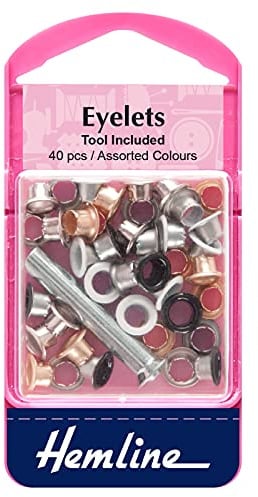 Hemline Assorted Eyelet Pack with Tool - 3.92mm - 40 Pack