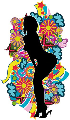 1art1 Schöne Frauen Pop Art Mädchen IV Wand-Tattoo | Deko Wandaufkleber für Wohnzimmer Kinderzimmer Küche Bad Flur | Wandsticker für Tür Wand Möbel/Schrank 80x43 cm
