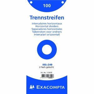Exacompta Trennstreifen 10,5x24cm VE=100 Stück weiß