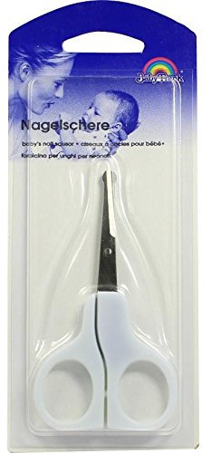 BABYSCHERE 9 cm gebogen weiß 1 St