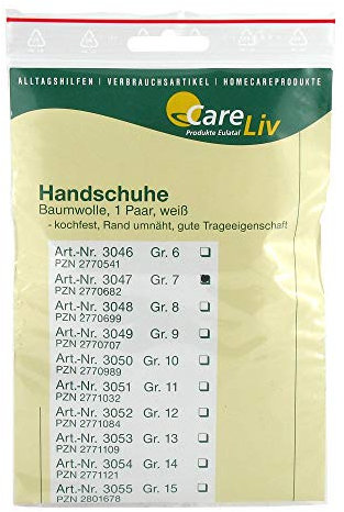 HANDSCHUHE Baumwolle Gr.7 2 St
