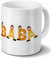 printplanet Tasse mit Namen Baba - Motiv Holzbuchstaben - Namenstasse, Kaffeebecher, Mug, Becher, Kaffeetasse - Farbe Weiß