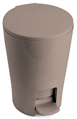 TATAY Papelera Baño con Pedal Diabolo 5L | Interior Extraíble con Asa | Diseño Práctico y Fácil de Limpiar | Plástico de Gran Resistencia | 19 x 21 x 28,2 cm – Visón