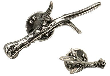 Alpenflüstern Ansteck-Pins Horn 2-Größen-Set antik-Silber-Farben API070