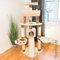 Bontoy Kratzbaum Lou Creme/Braun 145 cm mit großer Liegewanne 46cm und viel Platz zum Toben und Schlafen I Kratzen I Spielen I Ausruhen