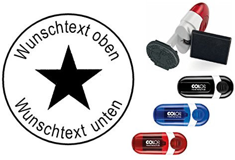 Geocachingstempel « STERN » mit persönlichem Cachername/Nickname Abdruckgröße ca. Ø 24 mm - Geocaching
