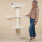 RHRQuality Cat Tree for Large Cats - Royalty Plus – 158 cm High – With Extra Thick 20 cm Sisal Posts – Cream