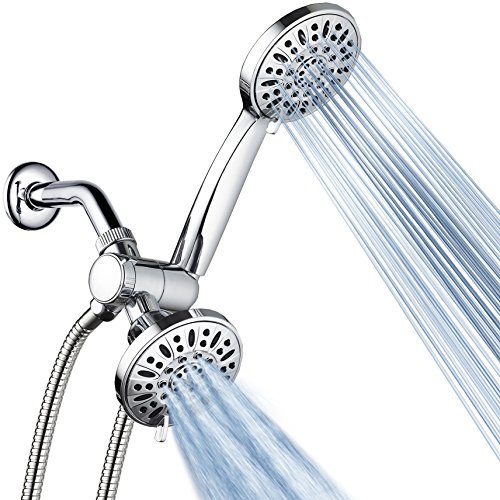 AquaDance El combo de ducha doble de 3 vías de alta presión te permite disfrutar de dos duchas de 4 pulgadas con 6 ajustes por separado o juntas. Probado oficialmente de forma independiente para