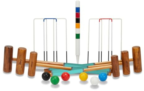 Uber Games 6 Personen Familien Croquet Set Luxus TrageTascge - Krocket Set - Outdoor Spiel - Komplett mit Tore Flaggen und Mallets - Top India England Sport