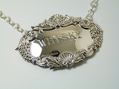New Sterling Silver Grapes Decanter/Wine Label - Whisky - Boxed