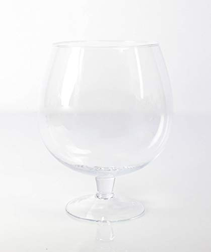 innaGLAS Vase Boule sur Pied - Grand Verre à Brandy Liam, Transparent, 24cm, Ø 19cm - Verre XXL - Verre géant