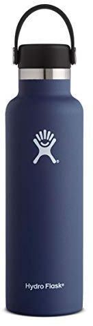 HYDRO FLASK - Water Bottle 621 ml (21 oz) - Vacuum Insulated Stainless Steel Water Bottle with Leak Proof Flex Cap and Powder Coat - BPA-Free - Standard Mouth - Cobalt