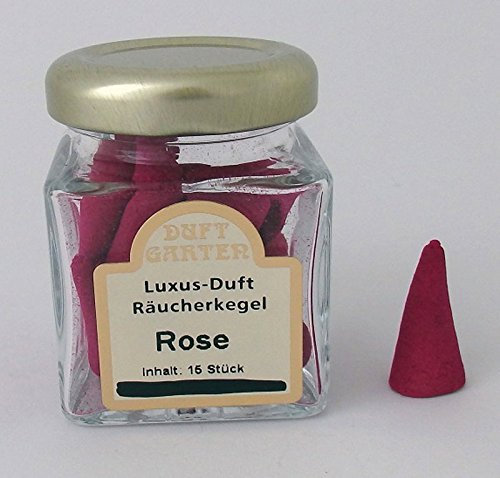 KVN Glas mit 15 Räucher-Kegeln Rose