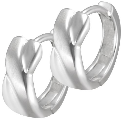 VINANI Damen Klapp-Creolen Eternal Wave Silber 925 CEW