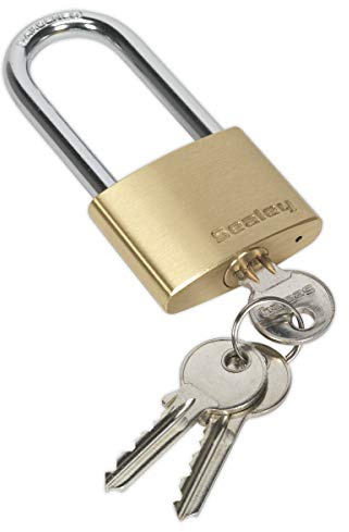 Sealey Pl102L Brass Body Padlock Long Shackle 50Mm