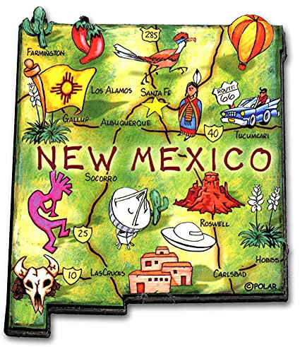 ARTWOOD MAGNET - NEW MEXICO STATE MAP by Classic Magnets