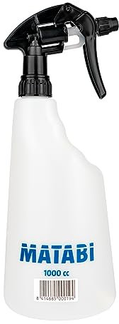 Pulverizador de Gatillo - Capacidad útil de 1L - Depósito Translúcido - Pulverizador con Base Ancha - Apto para Diferentes Usos - Ideal para Interiores, Terrazas y Balcones - Fabricado en España