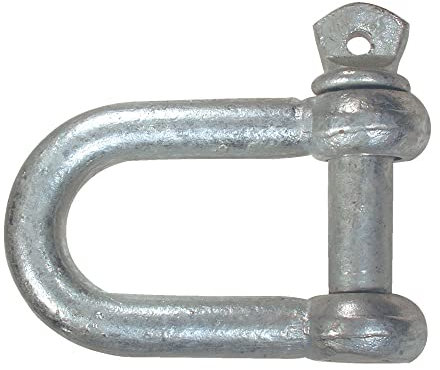 Merriway BH04301 Grillo a D in Acciaio Zincato Lucido, M12, Bianco