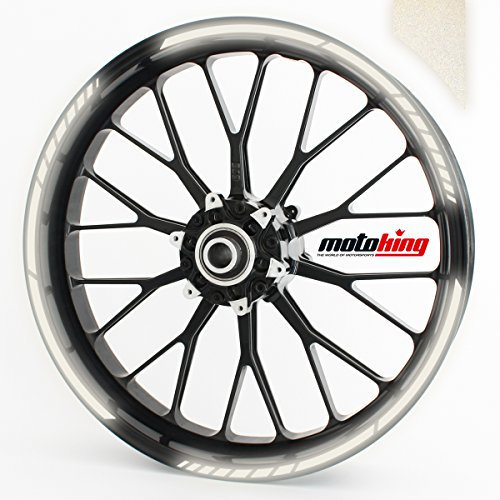 Motoking Felgenrandaufkleber im GP Design REFLEKTIEREND/für 15 bis 19 / REFLEKTIEREND Weiss