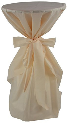 Fachhandel für Vliesstoffe Sensalux Stehtischüberwurf/die preisgünstige Alternative zur Husse, Oeko-TEX®100, abwaschbar, Creme, mit extra Schleifenband