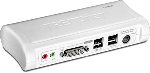 TRENDnet TK-204UK 2-Port DVI-USB-KVM-Umschalter mit Audiofunktion weiß