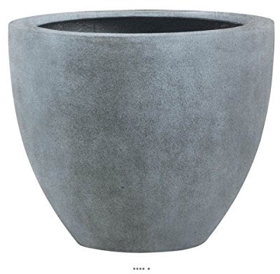 Artificielles.com - Bac Fibres de Verre/Composite Farn Ext. EggPot D50xH42cm Gris foncé - dimhaut: H 42 cm - Couleur: Gris Plomb-Lead