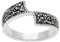 Silverly Frauen 925 Sterling Silber Markasit Simulierte Oxidiertes Crossover Bypass 'Z' Band Ring