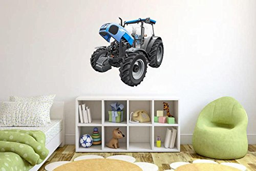 U24 Wandtattoo blauer Traktor Aufkleber 40 x 38 cm Wandsticker