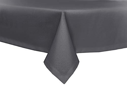 texpot Tischdecke 90 x 90 cm Dunkelgrau Leinenoptik Lotuseffekt Fleckschutz Bügelfrei Tischtuch