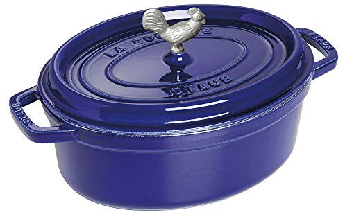 Staub Cast Iron 5.75-qt Coq au Vin Cocotte - Dark Blue, Made in France