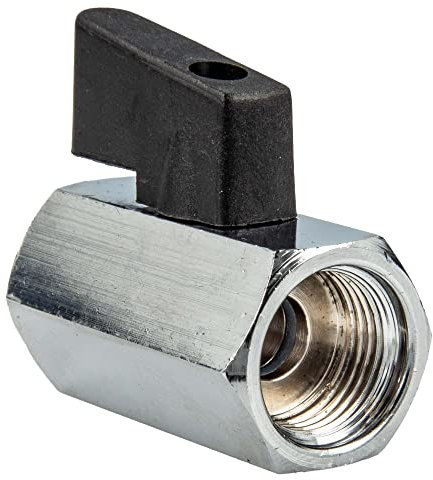 tecuro MINI Kugelhahn beidseitig Innengewinde Rp 3/8 Zoll, Messing verchromt