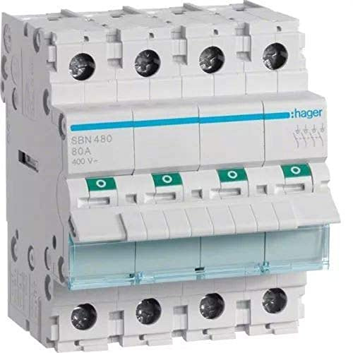 Interruptor modular, 4 Polos, 80A