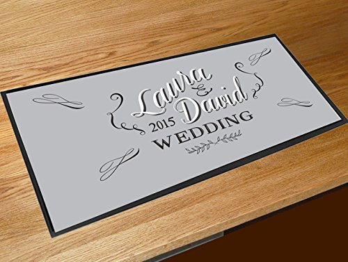 personalisierbar Hochzeit Kreidetafel Grau Bar Runner Home Bar Zähler