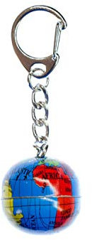 miniblings Porte-clés avec pendentif en forme de globe terrestre