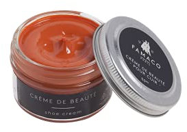 Famaco - Cirage Chaussure - Crème de Beauté - ORANGE - Pommadier 50 ml - Ravive les couleurs - Imperméabilise - Brillance longue durée