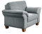CAVADORE Sessel Byrum / Großer 1-Sitzer im Landhausstil mit Federkern / Passend zur edlen Sofagarnitur Byrum / 101 x 87 x 88 / Flachgewebe: Hellgrau