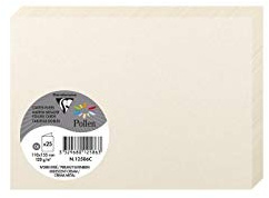 Clairefontaine 12586C - Packung mit 25 Karten Pollen, gefaltet, Format C6 11x15,5cm, 210g, ideal für Ihre Einladungen und Korrespondenz, Perlmutt Elfenbein, 1 Pack