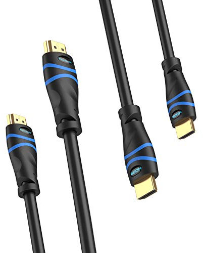 BlueRigger 8K HDMI Cable (1M - 2 Pack, 8K 60Hz HDR, 4K 120Hz, High Speed 48Gbps with Ethernet, eARC, 3D, HDCP 2.3) - Compatible with PS5, Xbox, Roku, Apple TV, Switch, PC