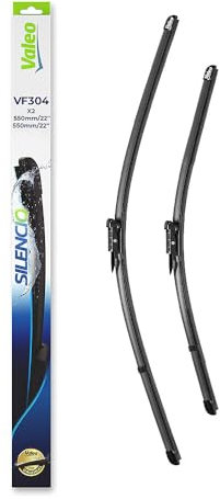 VALEO Silencio Wiper - VF304 - Kit of High Performance, Superior Road Visibility, Easy Installation Original Flat Blades 550mm/550mm - Front - Set of 2 Wiper Blades - 574340