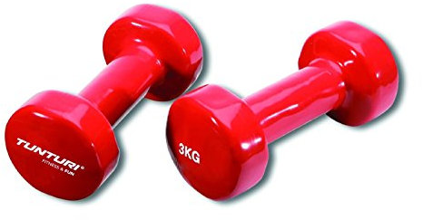 Tunturi Kurzhantel Vinylbeschichtung 3 kg, Rot, 14TUSFU111