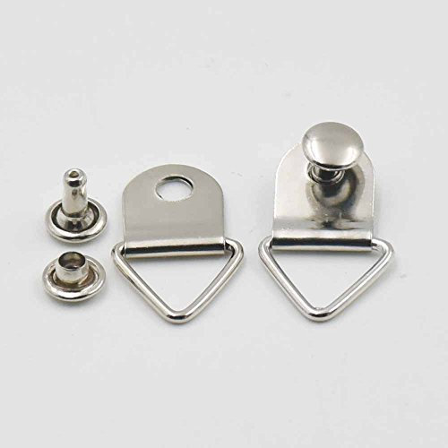 micoshop 50 100 Sets 3/20,3 cm 10 mm Triangle Bild Aufhänger Rahmen Einrahmung Verschluss & Nieten Cap Ohrstecker Snap Nickle