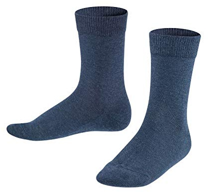 FALKE Unisex Kinder Socken Family, Baumwolle, 1 Paar, Blau (Navy Blue Melange 6490), 27-30 (3-6 Jahre)