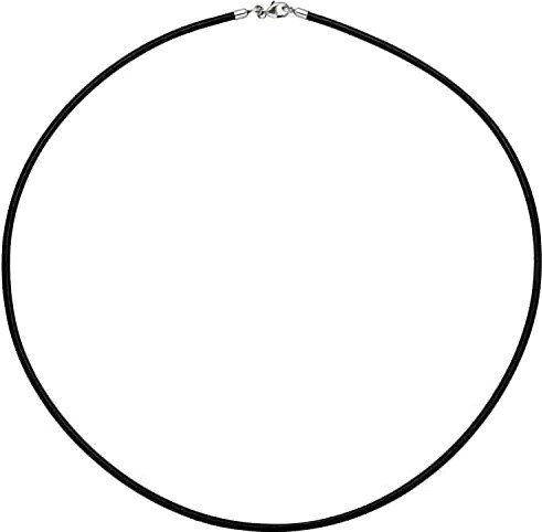 2mm Lederkette Lederband schwarz Karabiner 925 Silber Unisex 45cm