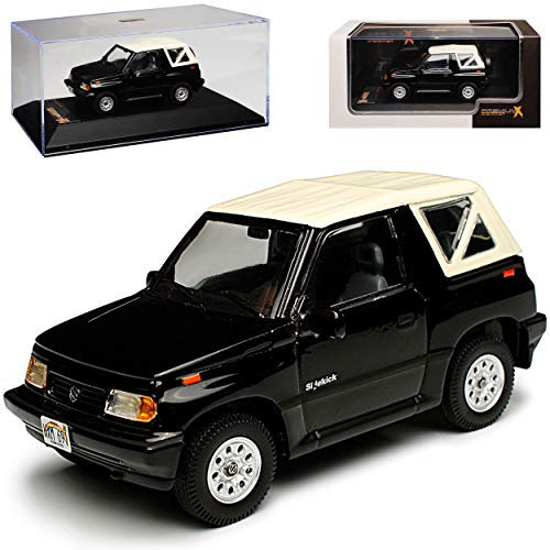 PremiumX Suzuki Vitara Sidekick Cabrio mit Soft Top Schwarz 1988-1998 1/43 Modell Auto