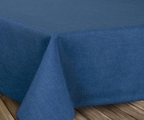 BEAUTEX Tischdecke Leinenoptik eckig 110x140 Dunkelblau abwaschbar