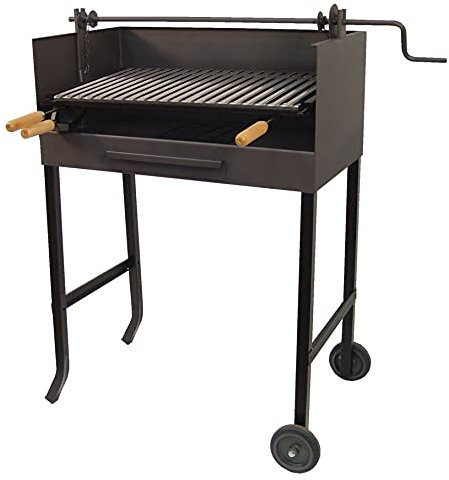 Imex El Zorro 71535 - Barbacoa con elevador y parrilla inox, 50 x 40 x 100 cm, color negro